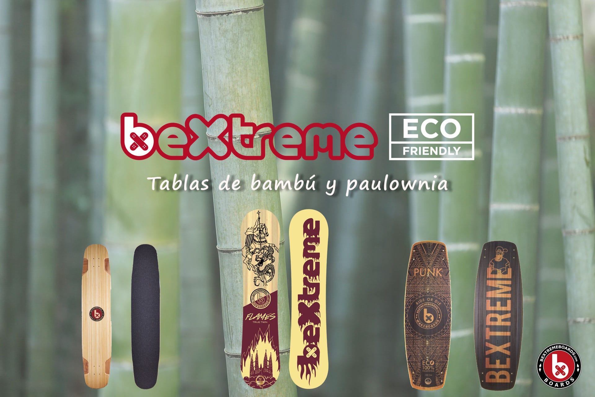 Madera, bambú o paulonia. Tablas de longboard, snowboard y wakeboard